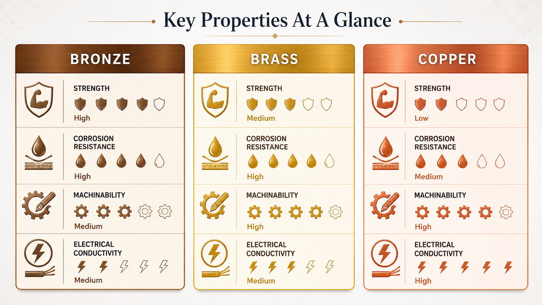 Bronze Brass Copper Properties Chart Bronze Brass Copper Properties Chart