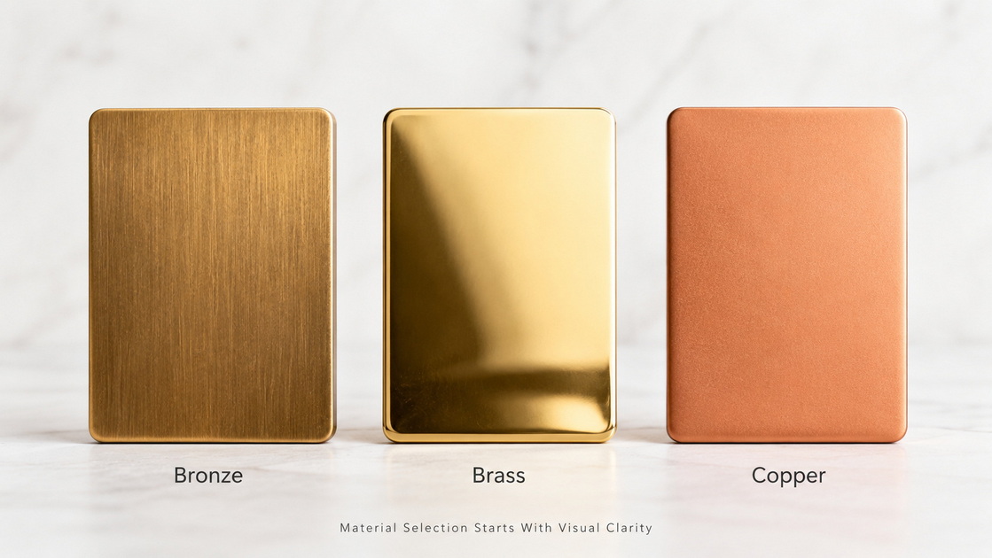 Bronze Brass Copper Samples Comparison Bronze Brass Copper Samples Comparison