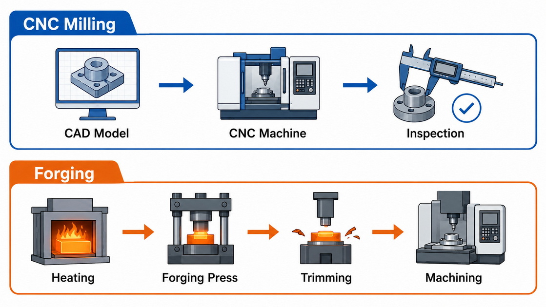 CNC Milling And Forging Process Flow CNC Milling And Forging Process Flow