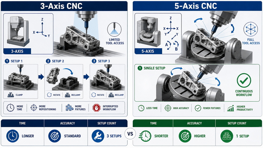 3 Axis vs 5 Axis Setup Difference