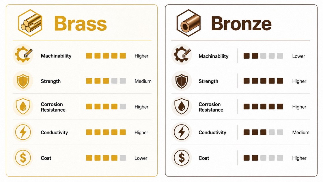 Brass Vs Bronze Property Chart