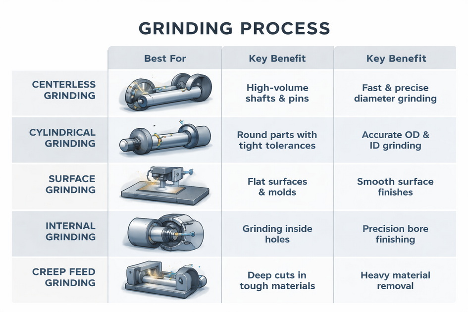 Grinding Types And Applications Chart