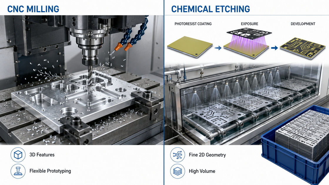 CNC Milling Vs Chemical Etching Overview CNC Milling Vs Chemical Etching Overview