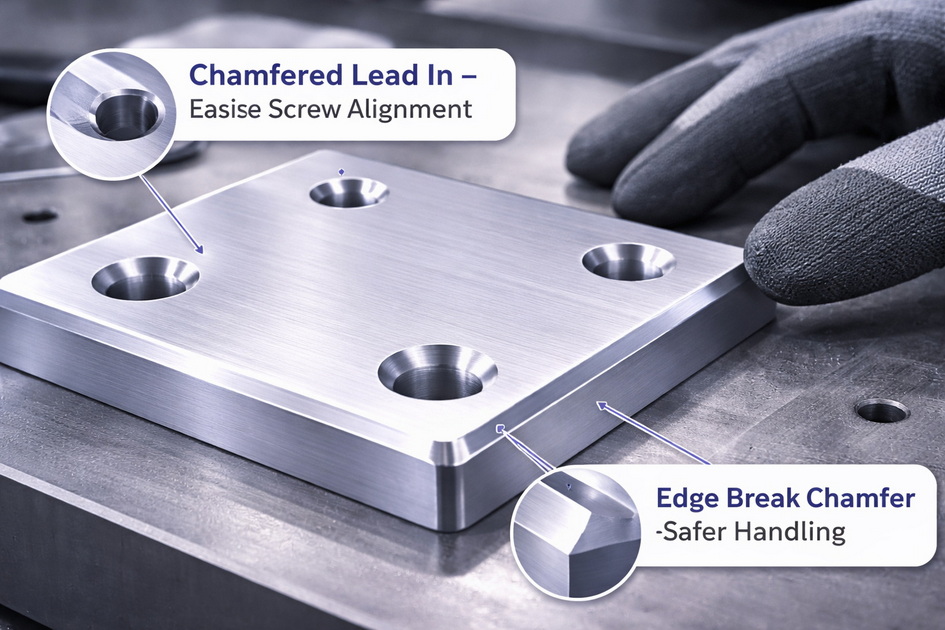 Chamfer For Fast Assembly And Deburring