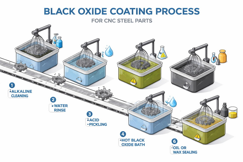 Black Oxide CNC Process Flow