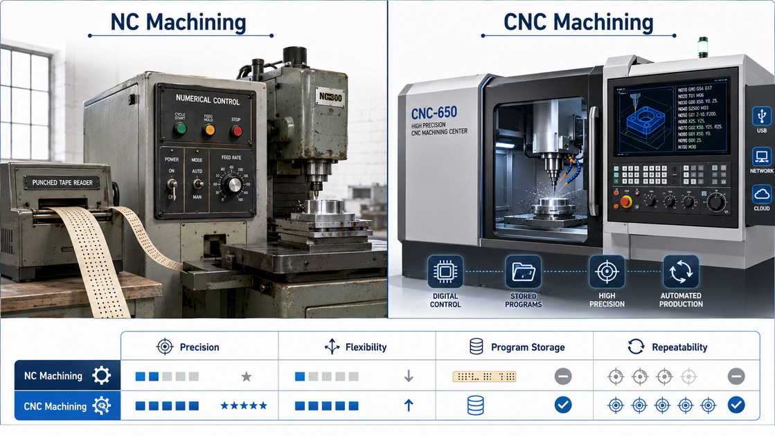 NC To CNC Comparison Chart
