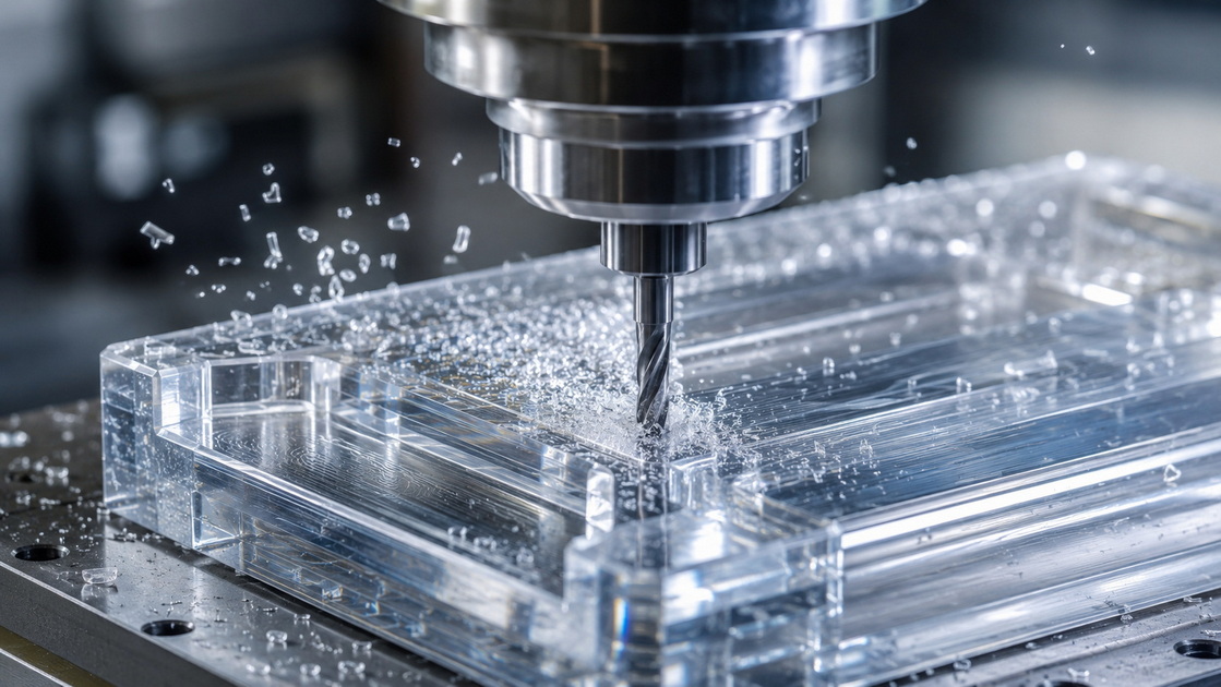 CNC Machining Acrylic Close Up