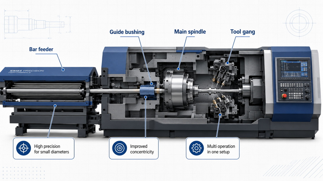 CNC Swiss Screw Machining Process Overview