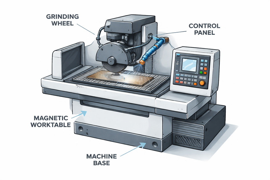 Surface Grinding Machine Layout