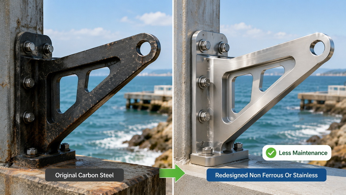 Marine Bracket Ferrous To Non Ferrous Redesign