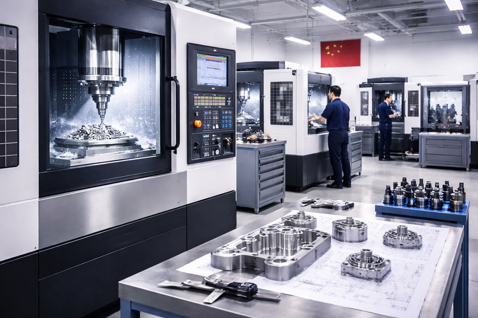 Precision CNC Factory Scene