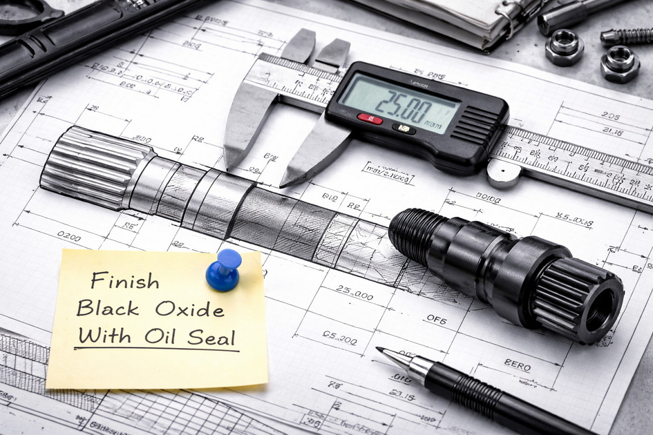 CNC Drawing With Black Oxide Specification