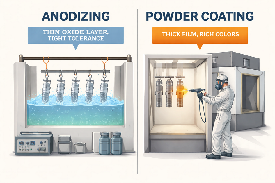 Anodizing Vs Powder Coating for CNC Aluminum Parts: How I Help Overseas Customers Choose The Right Finish