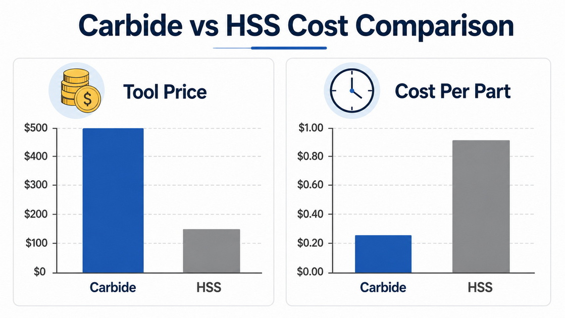 Carbide And HSS Cost Per Part Chart