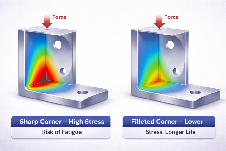 Stress Reduction With Fillet Corners