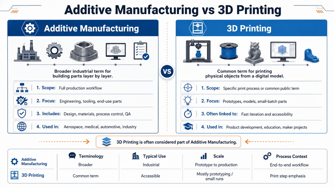 Additive Manufacturing Terms Comparison